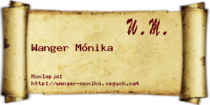 Wanger Mónika névjegykártya